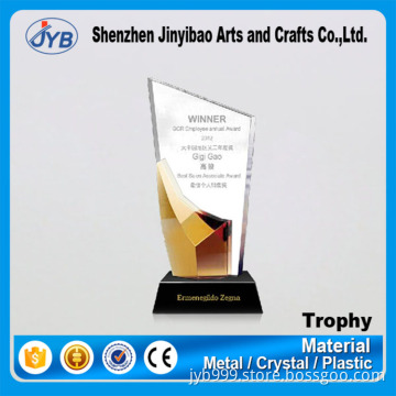 custom various laser engraving plate shape trophy